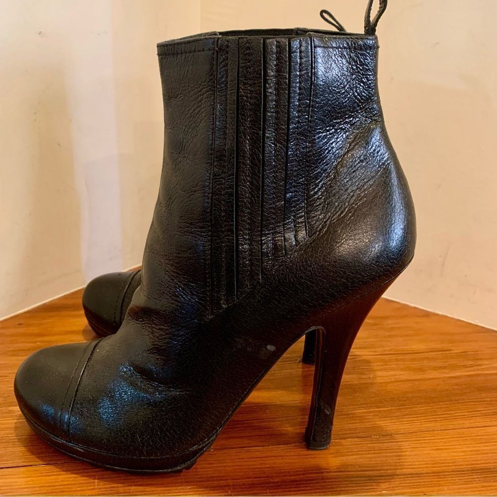 Prada Crackle Lug Sole Ankle Booties EU40